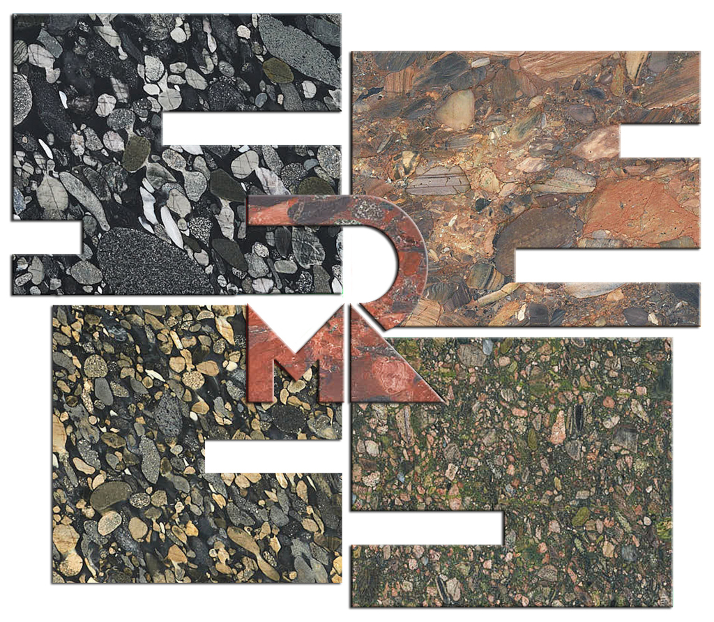 Red Marinace granite (Marinace Rosso), Gold Marinace, Black Marinace granite (Marinace Nero) and Green Marinace granite (Marinace Verde)