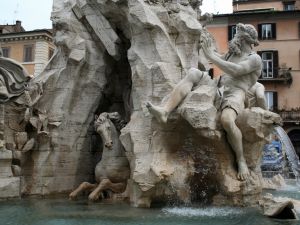 Travertine in the Bernini Fountain