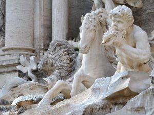 Travertine in the Trevis Fountain in Rome